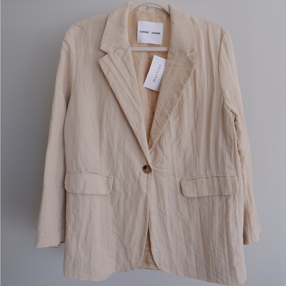 SAMSOE Jackets & Blazers - Samsoe Samsoe Cream Oversized Blazer